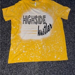 Bella+Canvas Women’s PlusSize 2XL Yellow Bleached “Highside Hustler” Graphic Tee